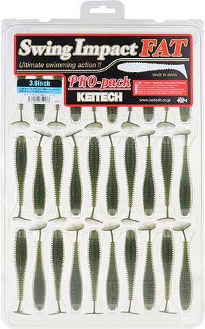 Keitech Fat Swing Impact 3.8 inch Soft Paddle Tail Swimbait - 30 Bait Pro  Pack