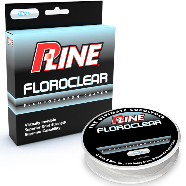 P-Line Floroclear Fluorocarbon Coated Fishing Line (12 Lb./ 600 Yds.)  (Clear)