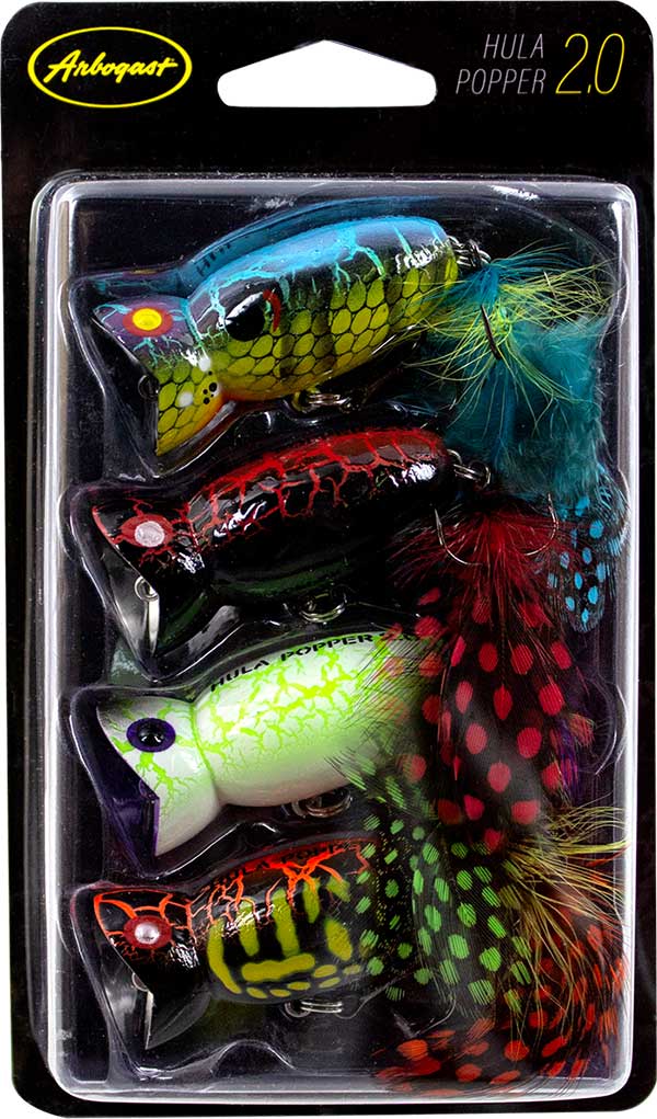 Arbogast Hula Popper 2.0 4 Pack Assortment