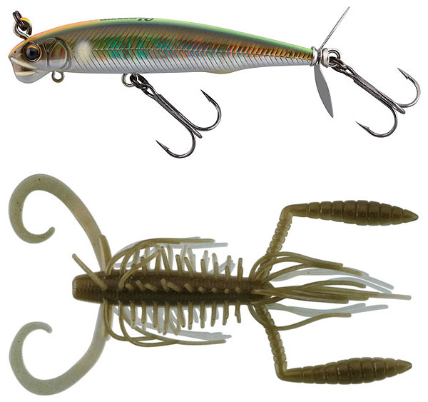 Imakatsu Hairy Hawg and Alive Screw Minnow 70