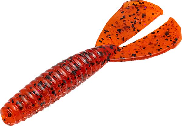 Strike King Rage Tail Twin Tail Menace Grub - FIRE CRAW