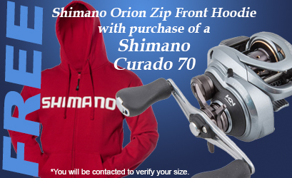 FREE Shimano Orion Zip Front Hoodie with Curado 70!!!